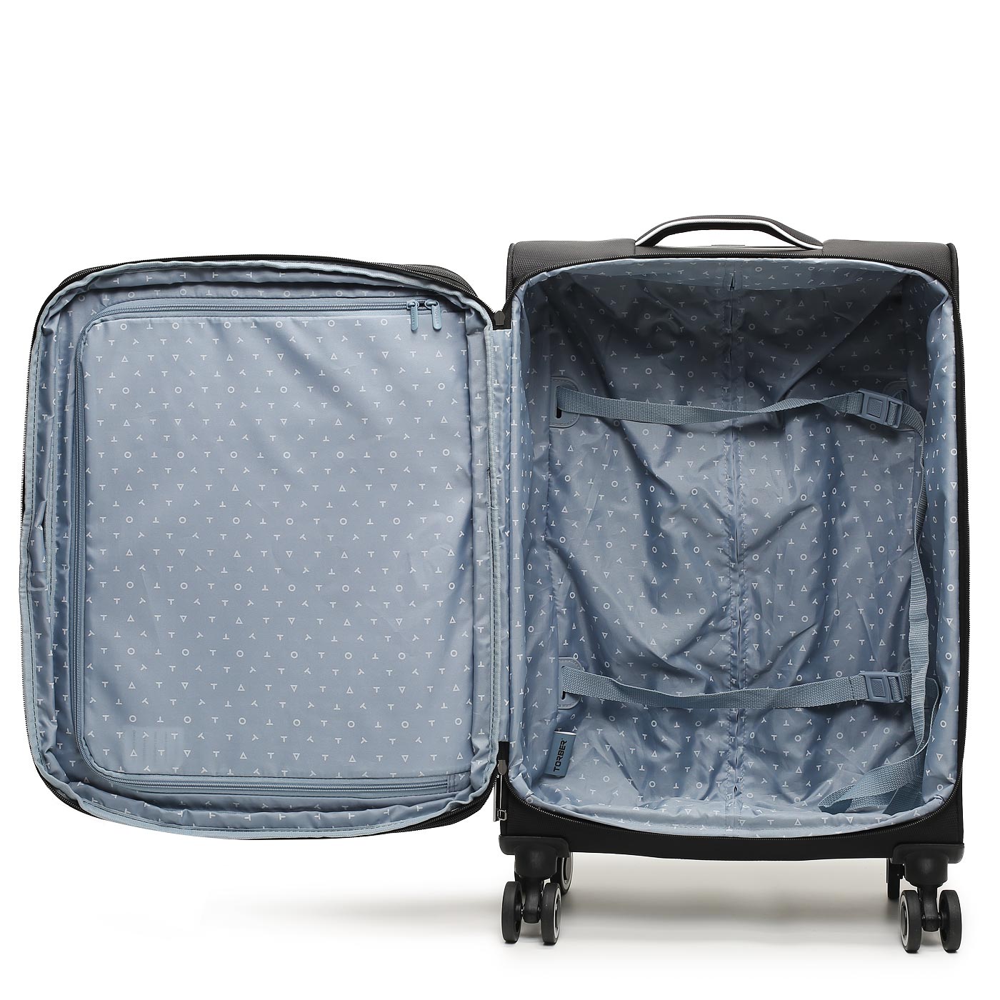 Чемодан средний M тканевый Torber Nero