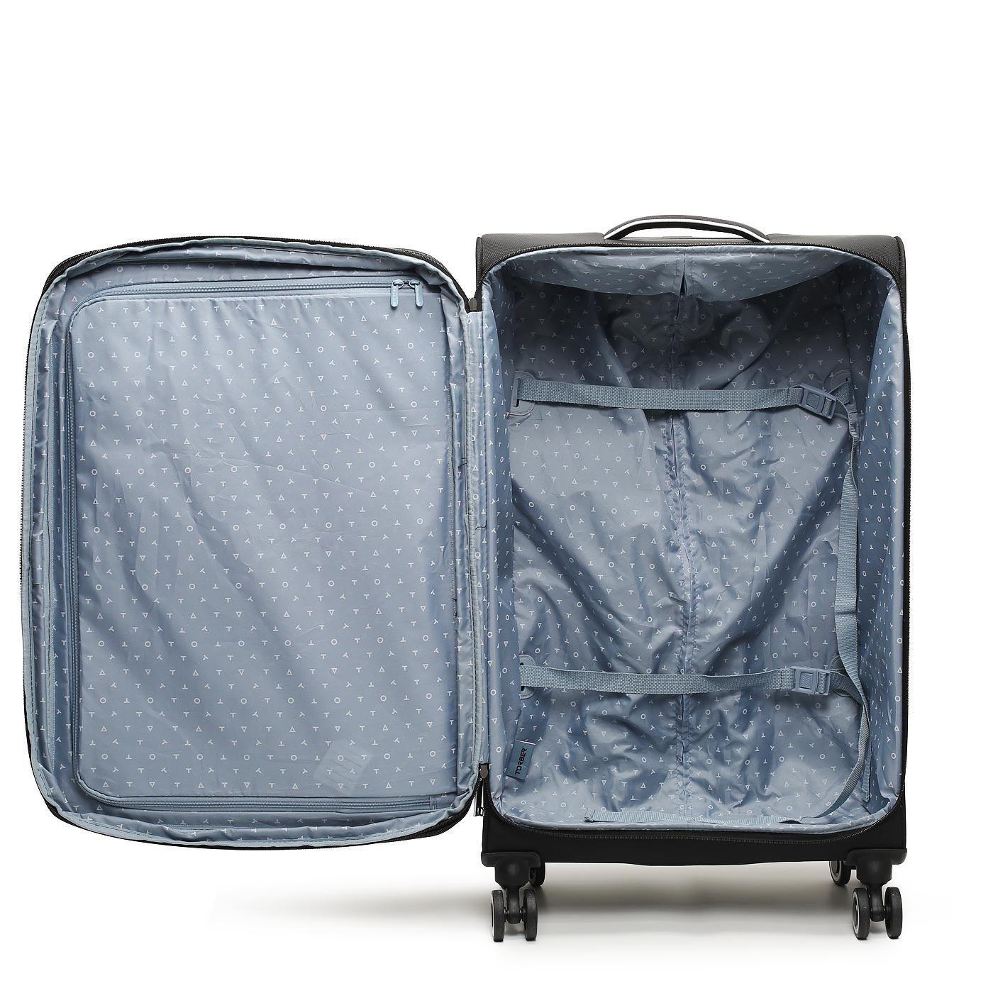 Чемодан большой L тканевый Torber Nero