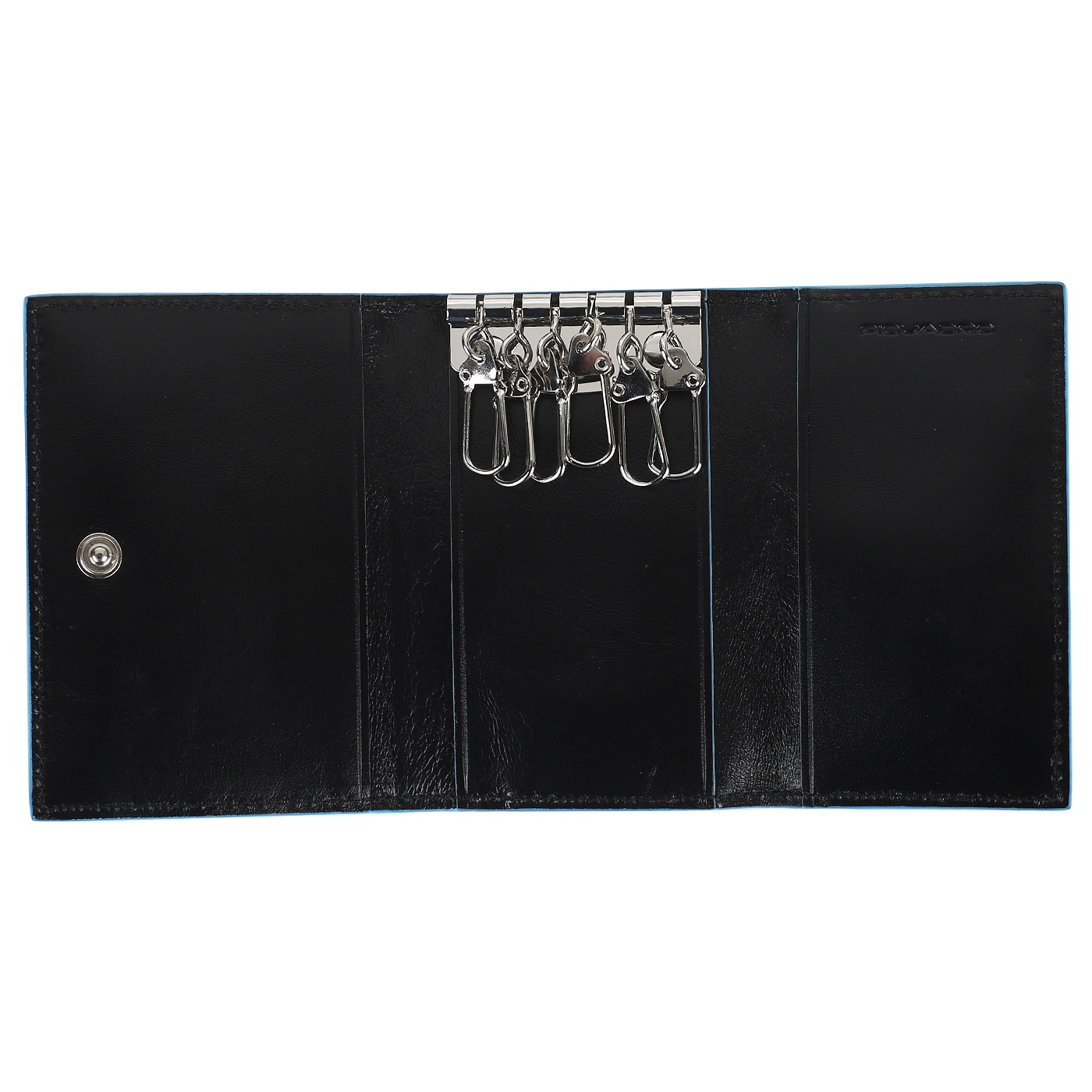 Кожаная ключница на кнопке Piquadro Blue square